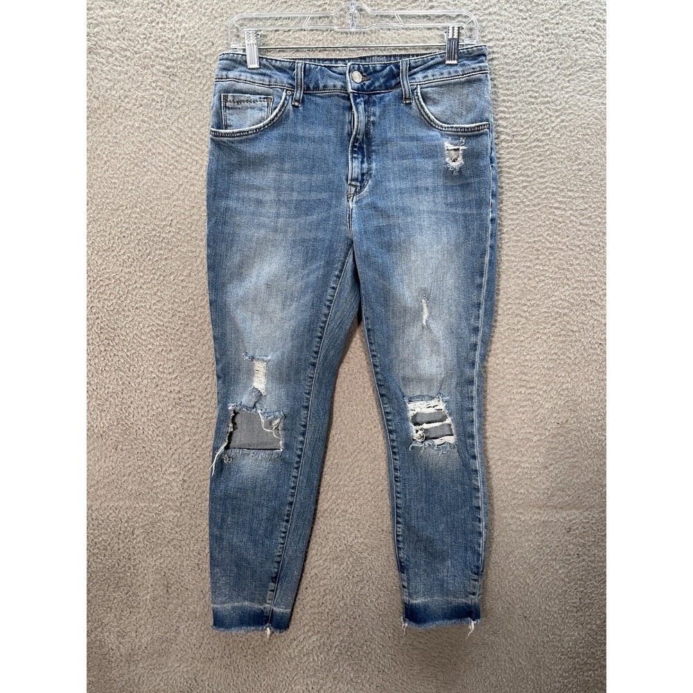 Mavi Jeans Womens 32x27 Blue Tess‎ High Rise Skinny Stretch Distressed Preppy